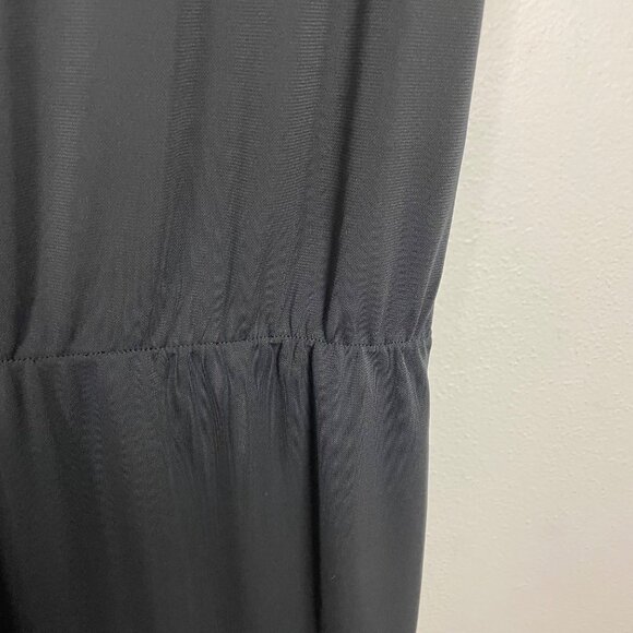 Talbots Women's L Black Cap Sleeve Drop Waist Maxi Length Dress Basic Minimalist - Picture 5 of 9